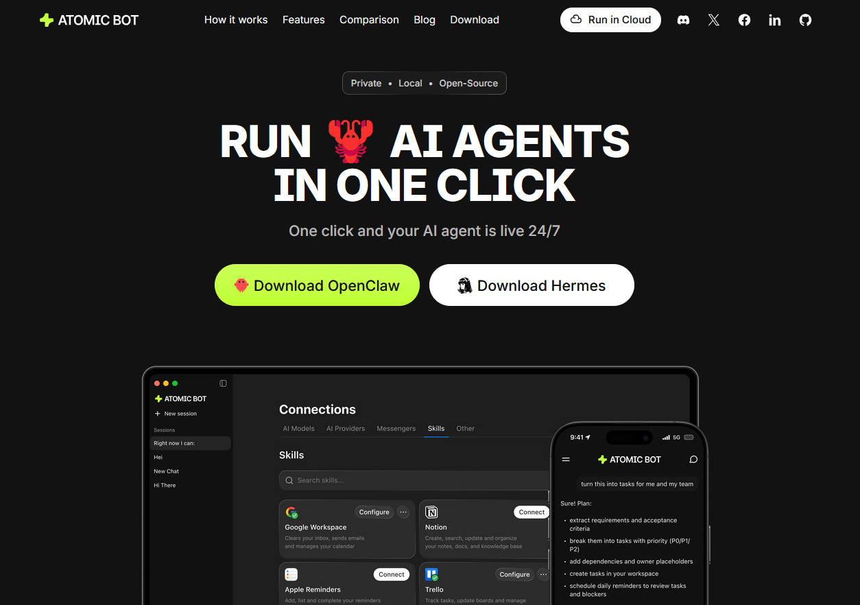 Atomic Bot | The Fastest Way to Run OpenClaw